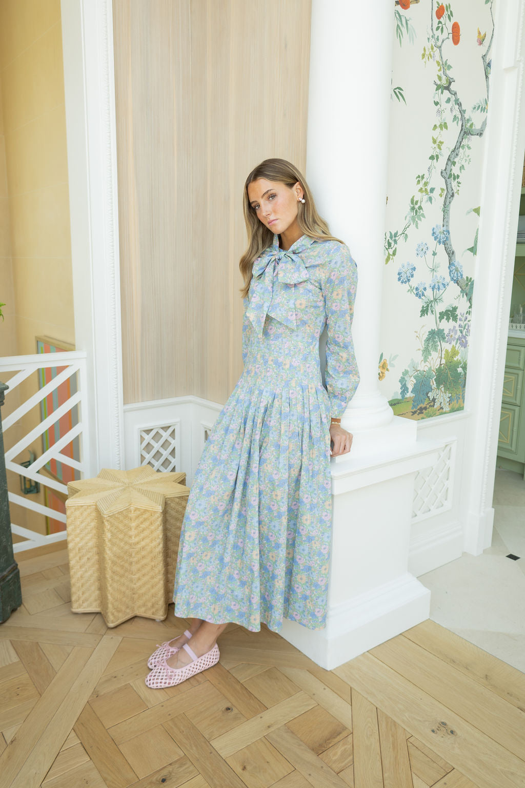 courtney placed floral long sleeve dress Forever New Courtney Placement Print Maxi - Pink